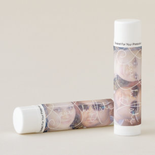 Save the Date Photo Script Ring Logo Lip Balm