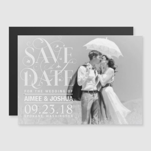 Save the Date Photo_Soft Transparent Overlay Text Magnetic Invitation