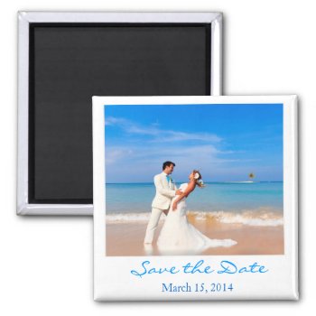 Save The Date  Photo Style Magnet by PinkOwlPartyStudio at Zazzle