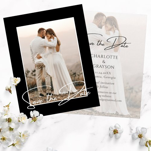 Save The Date Photo Stylish Wedding Announcement