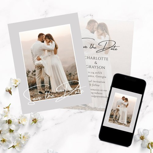 Save The Date Photo Stylish Wedding Announcement