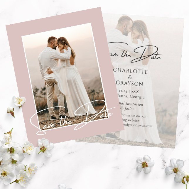 Save The Date Photo Stylish Wedding Announcement (Creator Uploaded)