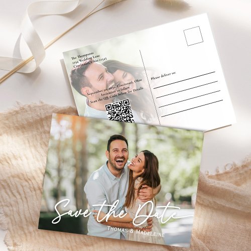Save the Date Photo Template Calligraphy Script