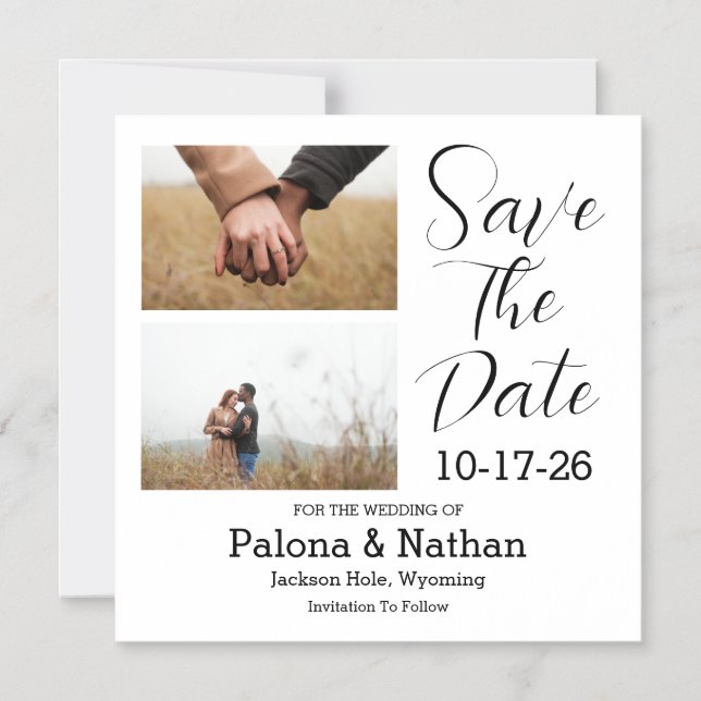 Save The Date Photo Thin Magnetic Card (Front)