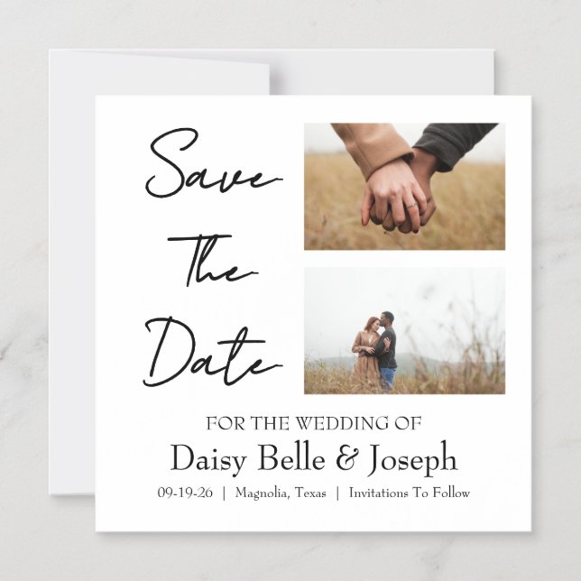 Save The Date Photo Thin Magnetic Card (Front)
