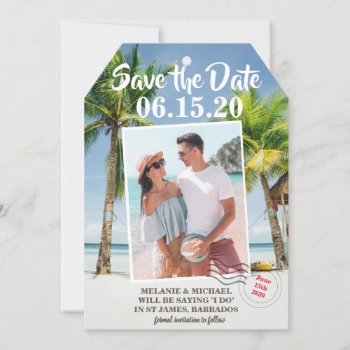 Save the Date Photo Tropical Luggage Tag