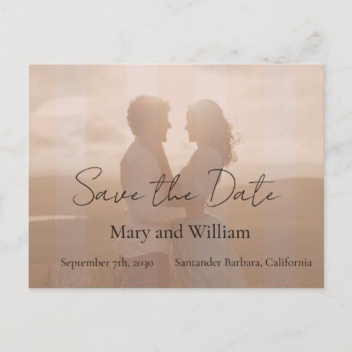 Save the Date Photo Wedding Announcement | Elegant Postcard