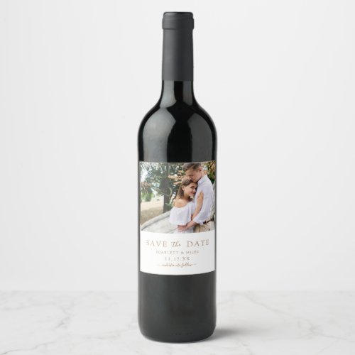 Save The Date Photo Wedding Wine Label