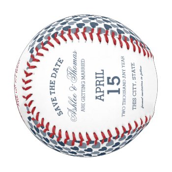Save The Date Photo With Hearts Baseball by happygotimes at Zazzle