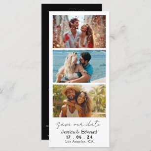 Save The Date PhotoBooth Qr Code Black White Chic