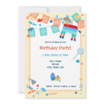 Save the Date Pinata Birthday Invitation