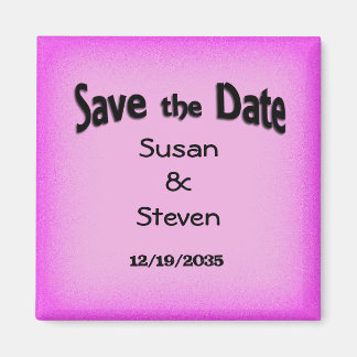 Save the Date Pink Glow Magnet