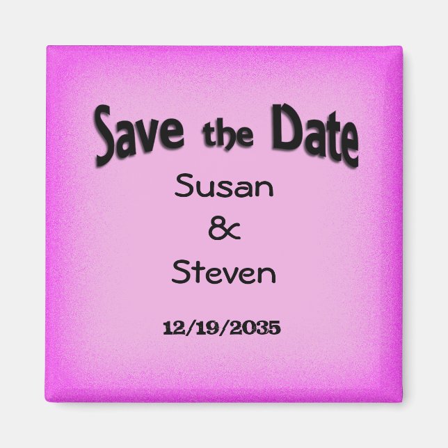 Save the Date Pink Glow Magnet (Front)