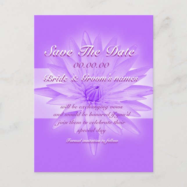 Save the date pink lily - customizable template (Front)