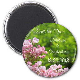 Save the Date Pink Mountain Laurel Wedding Magnet