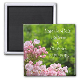 Save the Date Pink Mountain Laurel Wedding Magnet