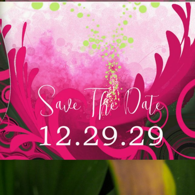 Save the Date Pink Yarrow Cala Lily Postcard (Creator Uploaded)