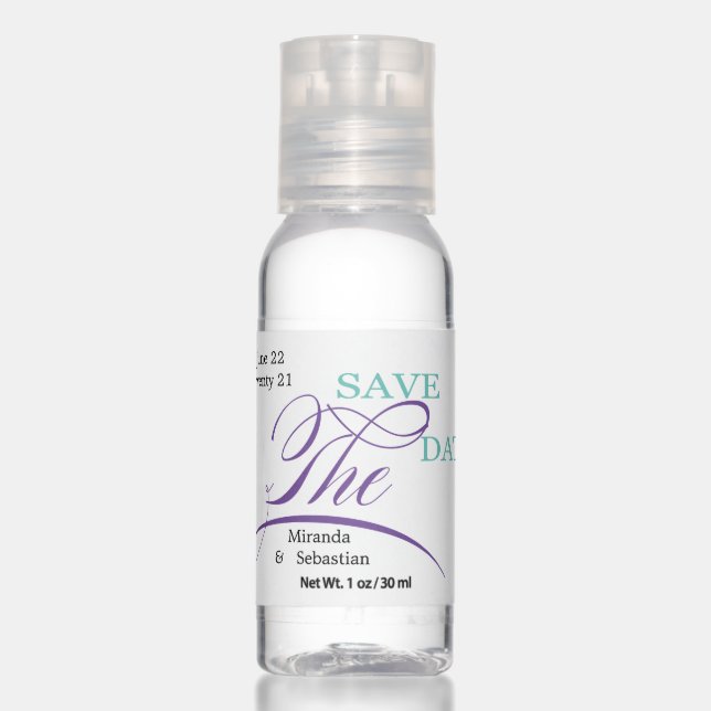 Save the Date Playful Calligraphy  Hand Sanitizer (Front)