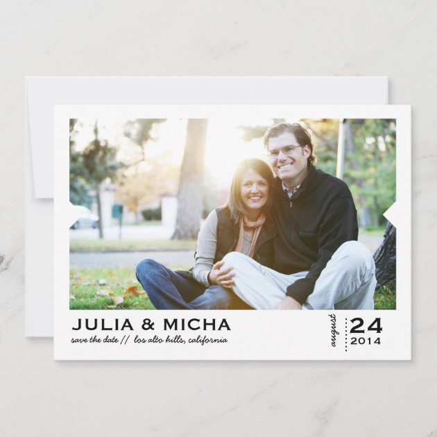 Save The Date Pointed Frame Photo Card