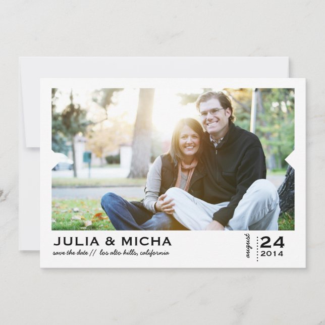 Save the Date Pointed Frame Photo Card (Front)