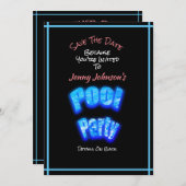 Save The Date Pool Girl Party Birthday Invitation (Front/Back)