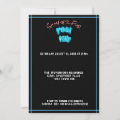 Save The Date Pool Girl Party Birthday Invitation (Back)