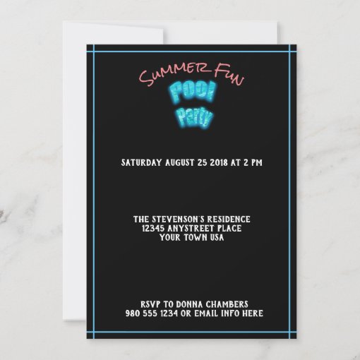 Save The Date Pool Girl Party Birthday Invitation | Zazzle