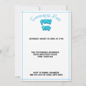 Save The Date Pool Party Birthday Invitation White | Zazzle