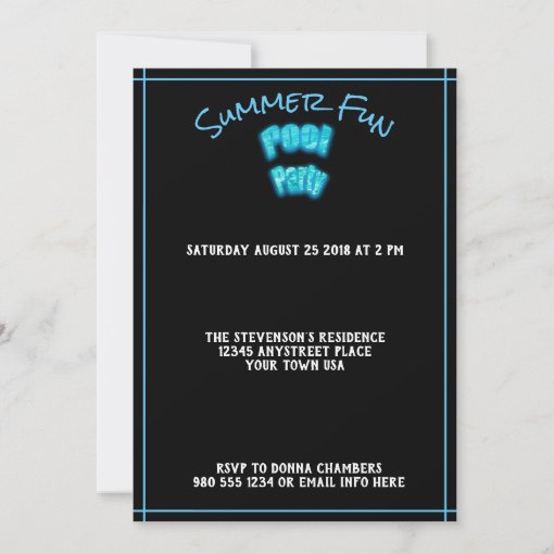 Save The Date Pool Party Birthday Party Invitation | Zazzle