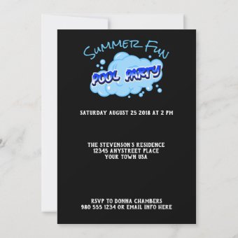 Save The Date Pool Party Invitation Blue Bubbles | Zazzle