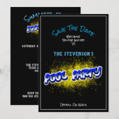 Save The Date Pool Party Invitation Yellow Splash | Zazzle