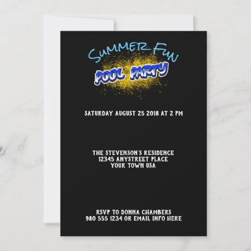 Save The Date Pool Party Invitation Yellow Splash | Zazzle