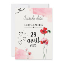 Save the date "poppies"