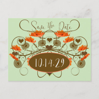 Save the Date -Poppies With an Edge Announcement Postcard