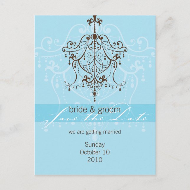 SAVE THE DATE POSTCARD :: chandelier (Front)