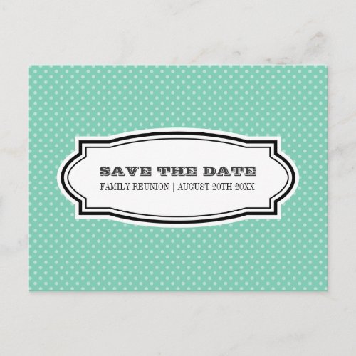 Save the date postcard for family reunion party