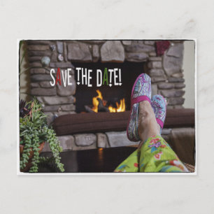 Save The Date Postcard for Pajama party