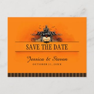 Save the Date Postcard - Halloween Love