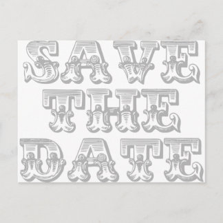 Save the Date Postcard in Silver Gray