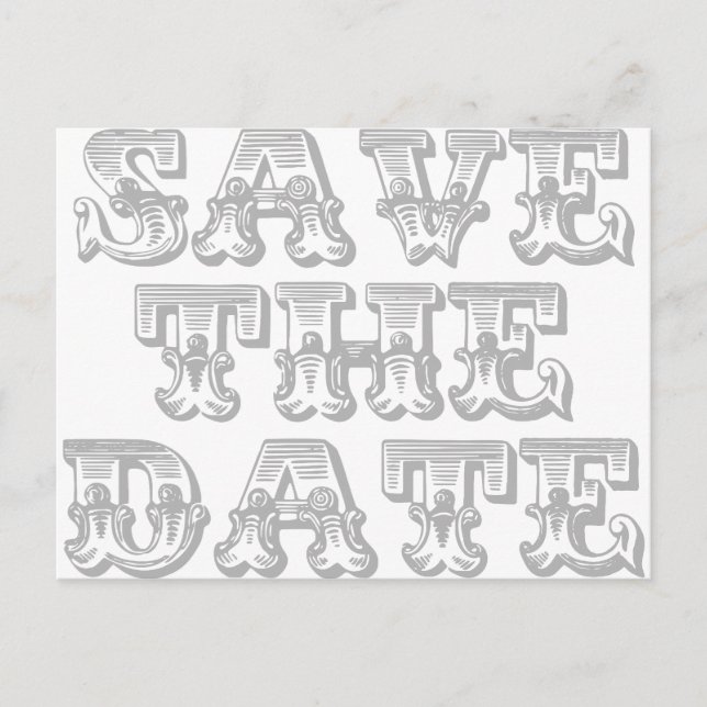 Save the Date Postcard in Silver Gray (Front)