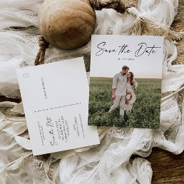 Save The Date Postcard - Minimal Script