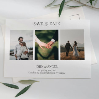 Save the Date Postcard, Minimalist Save the date P Postcard