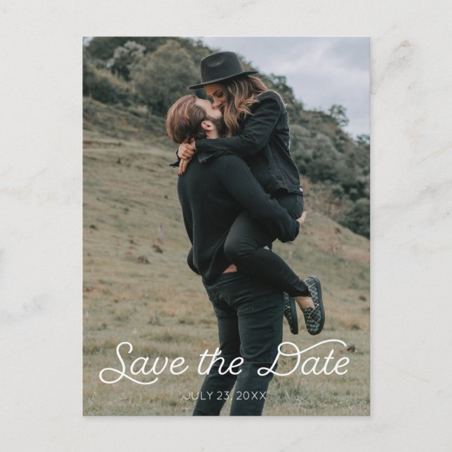 Save The Date Postcard - Modern Script (Front)