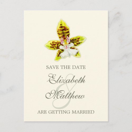 Save the Date Postcard painted orchid