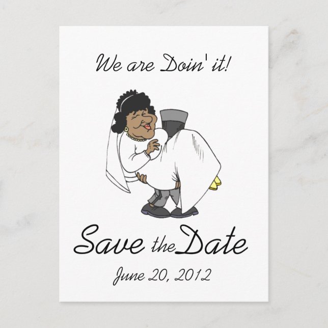 Save the Date Postcards Doin' it! Bride Groom Card (Front)