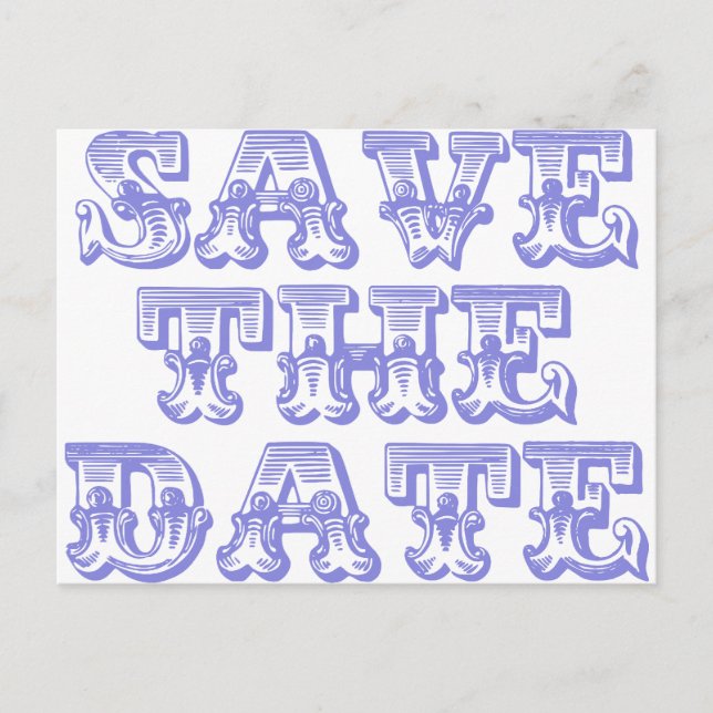 Save the Date Postcards in Blue (Front)