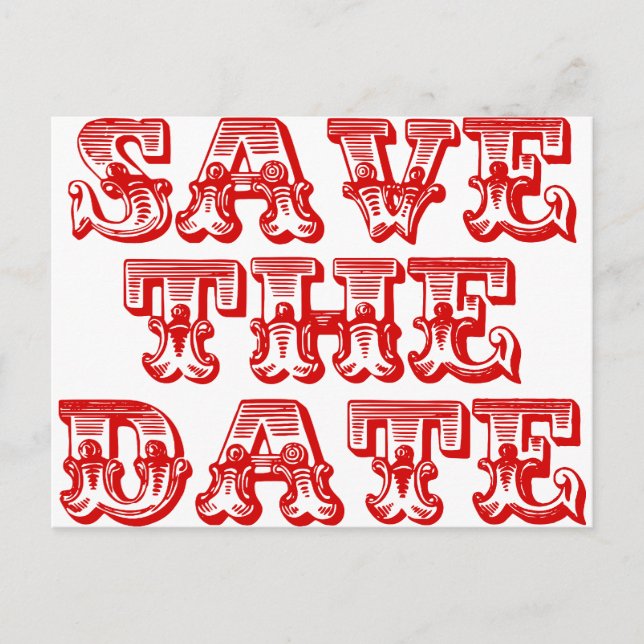Save the Date Postcards in Red (Front)