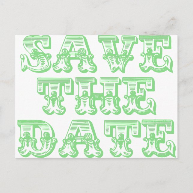Save the Date Postcards in Sage Green (Front)