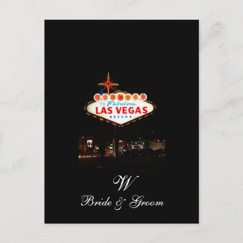 Save The Date Postcards Monogram Las Vegas Wedding