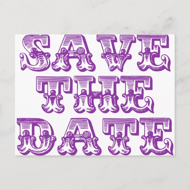 Save the Date Postcards Purple (Front)